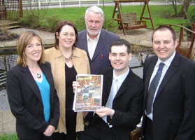 • Údarás na Gaeltachta member Gráinne Mhic Geidigh, Michelle Gildernew MP, Martin Ferris TD, Cllr Pearse Doherty and Cllr Pádraig Mac Lochlainn at the launch of Equality for Rural Communities in Donegal town