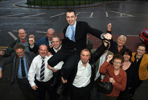 Daithí McKay, running in Paisley’s heartland of North Antrim, was elected on the first count, only a few hundred votes behind the DUP leader