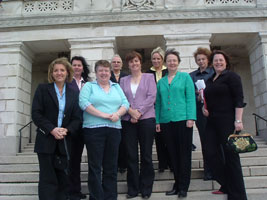 Sinn Féin women MLAs with Bairbre de Brún MEP outside Stormont this week