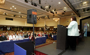 Minister for Health Mary Harney addresses the INO Special Delegate Conference