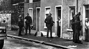 British Army door-to-door raiding during the Falls Curfew