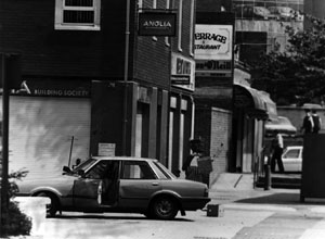The heavily armoured RUC vehicle after the attack