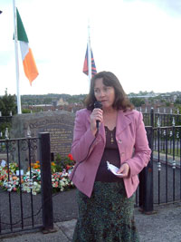 Jennifer McCann speakng at Kieran Doherty’s commemoration