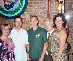 Bernice Swift, Alan Brecknell of the Pat Finucane Centre, Declan Swift of Fermanagh and New York, Hugh O’Lunney of Swanlinbar and New York, and human rights activist Doreen Fiorelli at the event in Times Square.