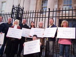 Protest outside Bishop Street Courthouse over use of CS gas by PSNI