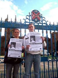 The vigil at Queens University front gates