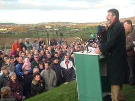 Sinn Féin President Gerry Adams MP gives the main address