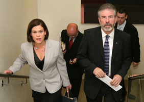 Dublin Sinn Féin MEP Mary Lou McDonald and Sinn Féin President Gerry Adams