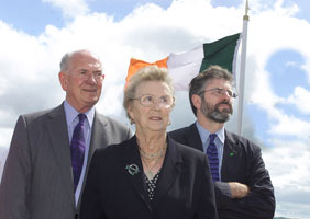 Alfie and Margaret Doherty with Gerry Adams