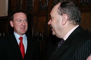 Jim Slaven with  Scottish National Party leader, Alex Salmond