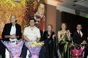 The five hounourees - Brian Keenan, Joe Desmond (accepting the award on behalf of Kathleen Glavey), Ella O’Dwyer, Áine Ní Gabhann and Jim Slaven