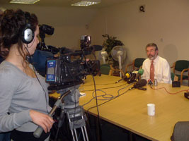 Sinn Féin President Gerry Adams speaks to the media about the current effort to avert major difficulties in the Northern Executive