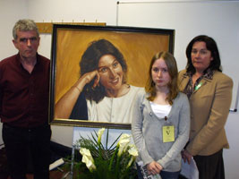 Niall Farrell, brother of Mairéad Farrell, pictured with her niece, also Mairéad and Sinn Féin MLA Jennifer McCann