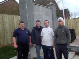 Republicans Eddie Duffy, Seamy Martin, John Brady and Anton O'Neill from the Upper Springfield area working on the new monument