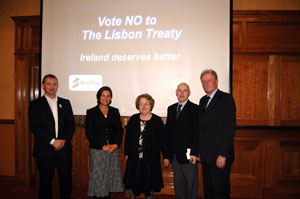 MEP Mary Lou McDonald with Sinn Féin councillors John Dwyer, Noirin Sheridan, Anthony Kelly and Maurice Roche at the campaign launch in the south-east