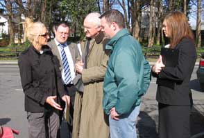 Councillor John Brady with family and friends of the firemen killed in Bray last year lobby Minister John Gormley for inquiry into the circumstances of their deaths