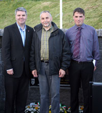 Cathal Boylan MLA, Chairperson of Cuige Uladh Sean Murray and Councillor Darren McNally