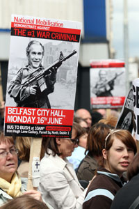 CLEAR MESSAGE: : Anger at US policy in Middle East demonstrated in Belfast