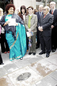 South African Ambassador Priscilla Jana attended the unveiling of the plaque to honour the Dunnes Stores workers for the part they played in the fight against apartheid