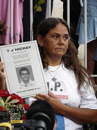 KILLING: Gail Hickey, mother of black teenager TJ Hickey who was killed by police in Sydney