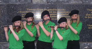 TUNING UP: Young members of South Derry Martyrs Flute Band, Colleen, Marica, Shauní, Sinead and Shanice getting in tune for Sunday’s commemoration