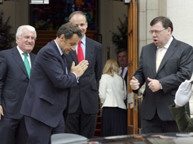 TREATY DEFEAT: Nicolas Sarkozy during his recent fact finding Irish visit following voters rejection of the Lisbon Treaty