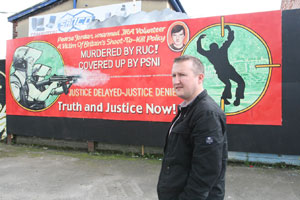 Patrick Adams at the new Pearse Jordan mural