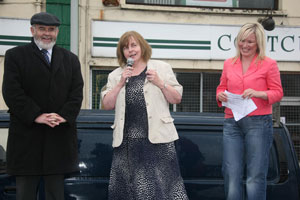 Francie Molloy, Bernadette McAliskey and Sinn Féin MLA Michelle O’Neill