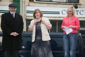 Francie Molloy,  Bernadette McAliskey and Sinn Féin MLA Michelle O’Neill