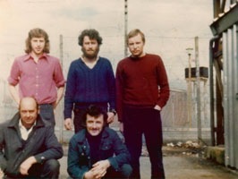 Lawrence Mulholland photographed in the Cages of Long Kesh in the 1970s.  Lawrence is the person pictured front row – Left