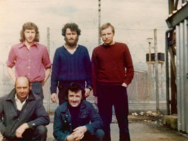 Lawrence Mulholland photographed in the Cages of Long Kesh in the 1970s. Lawrence is the person pictured front row – Left