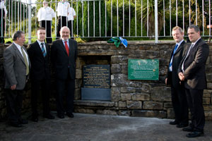 SET IN STONE: Republicans at the rededication ceremony