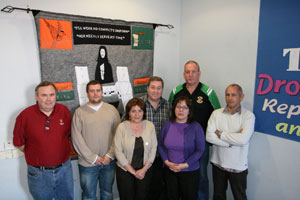 BELFAST VISIT: US attorney Jim Byrne with Colm Keenan, Marion Brennan, Sal Brennan, Joe Doherty, Bobby Storey and Eamon McMenamin