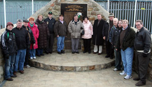 VISITORS: All the way from America, AOH members at the Republican Plot in Belfast