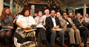 INTERNATIONAL STAGE: Delegates from South Africa, the Basque Country and Palestine