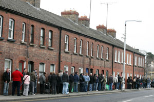 NO END IN SIGHT: Dole queue in Dún Laoghaire, County Dublin