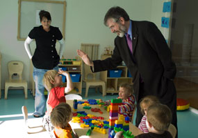 GIMME FIVE: Gerry gets down with the kids