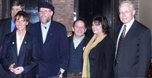 AT O’LUNNEY’S: Sean Downes, Sinn Féin MLA Martina Anderson, Fr. Michael Lapsley, Brendan Fay, Mary Elizabeth Bartholomew, Gen. James Cullen