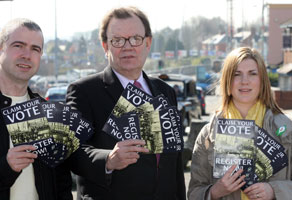 YOUR VOTE IS YOUR VOICE – USE IT: Pól Deeds, Mayor Tom Hartley and Shauneen Baker urge the public to claim their right to vote