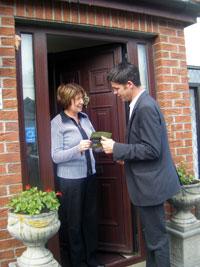 Councillor Killian Forde on a recent canvass