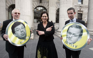 NO CHANGE: By-election candidates Christy Burke and Shaun Tracey help Mary Lou McDonald show there’s little value in a vote for Fianna Fáil or Fine Gael