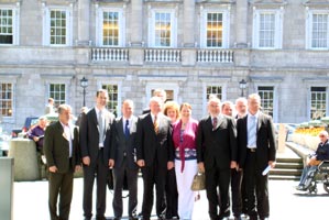 NORTH AND SOUTH: Sinn Féin’s Executive Ministers and the party’s Oireachtas members after the meeting