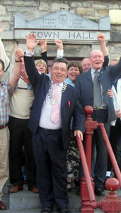 NAVAN WAVE: Celebrations outside the Town Hall last week