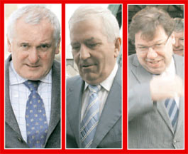 GUILTY: Bertie Ahern, Charlie McCreevy and Brian Cowen