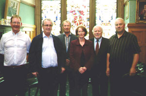 Joe Murray (AFRI), Richard Moore (Children in Crossfire), Vincent McGrath (Rossport Resident), Mary Corduff (Rossport Resident), Sinn Fèin Councillor Gerry Mac Lochlainn and Willie Corduff (Rossport Resident)