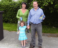 FAMILY THING: Séamie along with Denise and star canvasser, four year-old Ciara