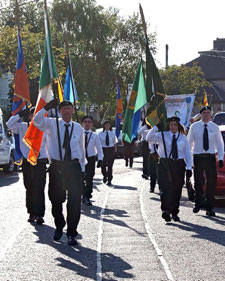 Drimnagh: Colour party leading the Charlie McGlade Commemoration