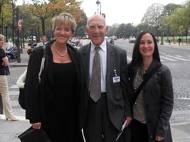 PARIS: Sinn Féin’s Martina Anderson MLA and Head of Policy Shannonbrooke Murphy with Stephane Hessel, former assistant to Rene Cassin in the drafting of the Universal Declaration of Human Rights