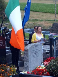 Bandon Sinn Féin Cllr Rachel McCarthy speaking at the Diarmuid O’Neill Commemoration on Sunday
