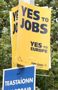 PROMISES:  Fine Gael’s ‘Yes to jobs’ poster